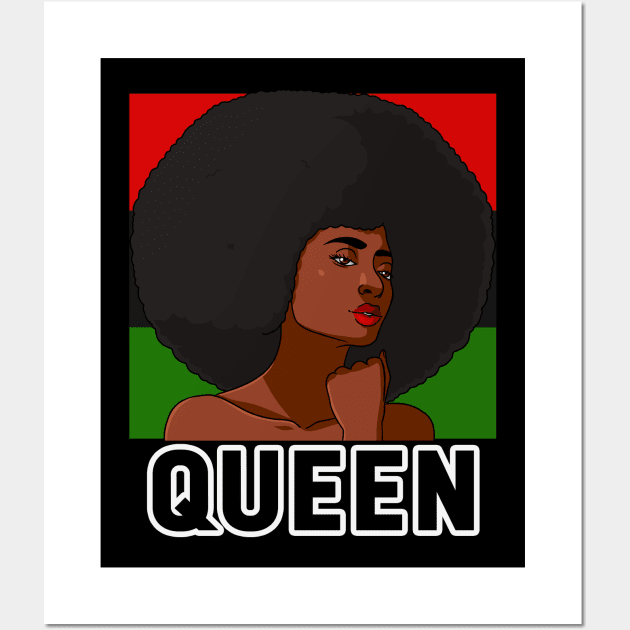 Beautiful Black Queen Melanin African Afro Wall Art by Noseking